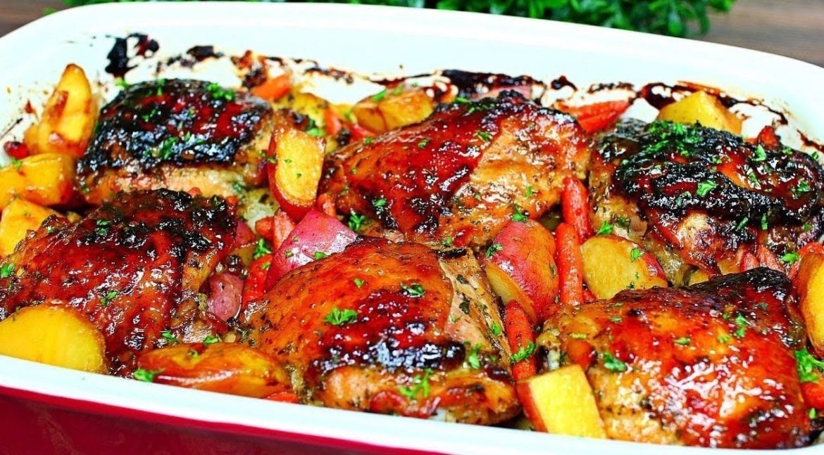 Honey Garlic Butter Chicken and Potatoes Recipe
