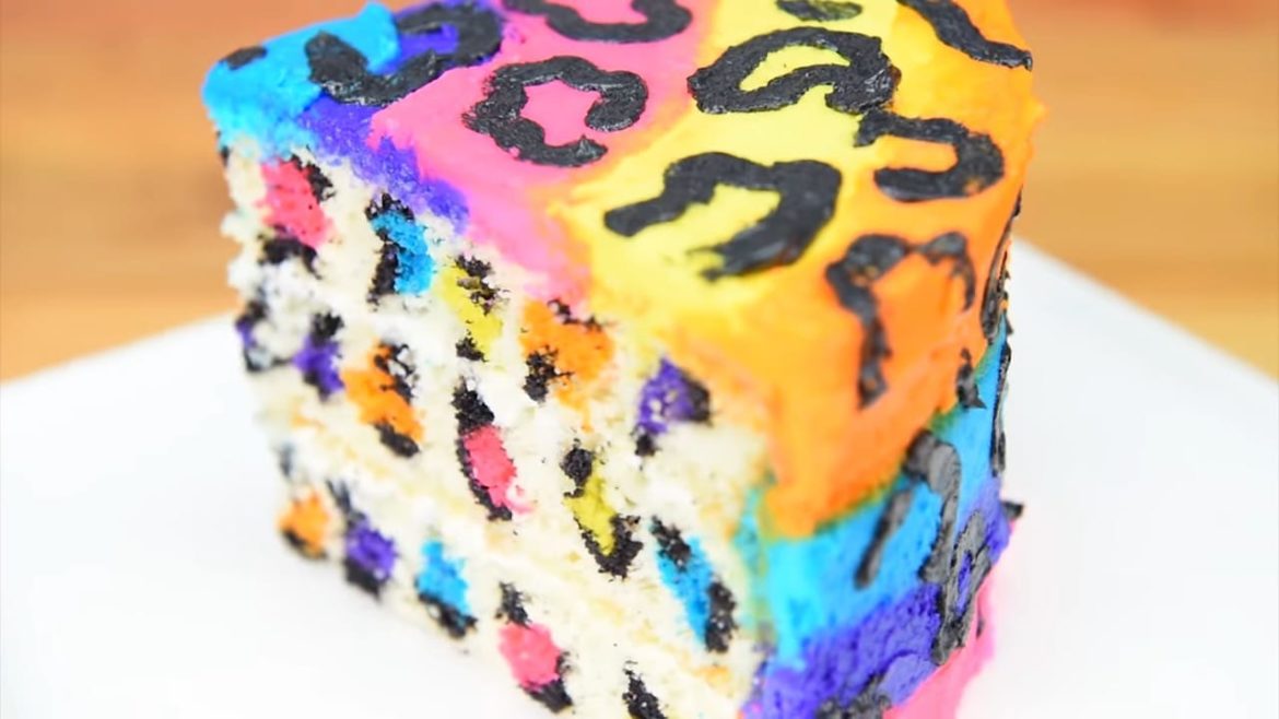 Rainbow-Leopard-Cake rainbow leopard cake