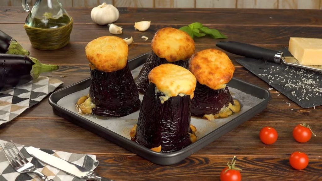 Roasted Eggplant Volcanoes