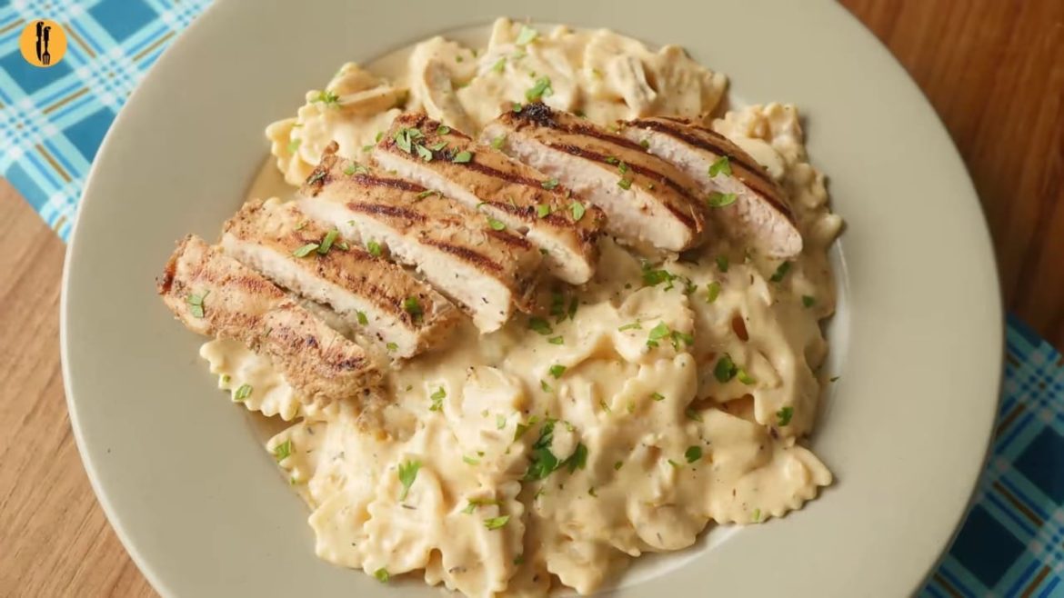 Creamy Mushroom Pasta with chicken Recipe