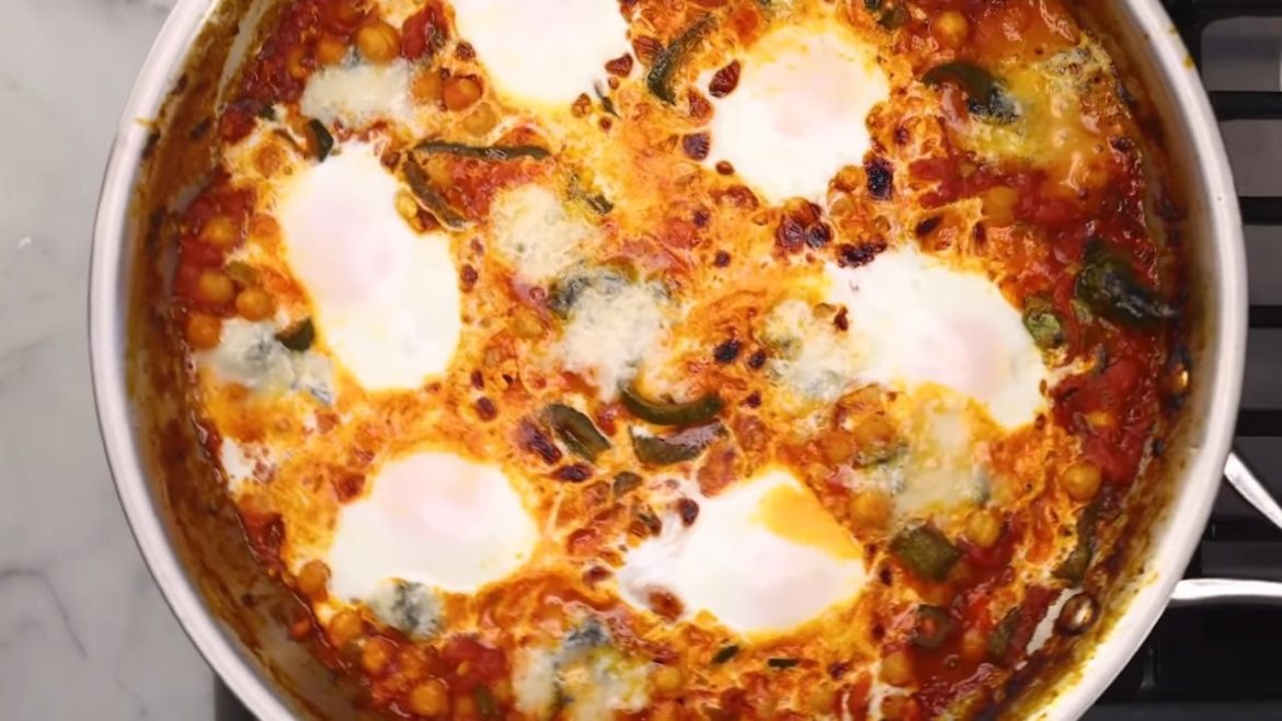 One of the most popular dishes of the southern Mediterranean — eggs poached in a spicy tomato sauce. I love the idea of shakshuka but I've never actually liked it. It's too soupy for me. This recipe is my attempt to tweak shakshuka until I liked it.