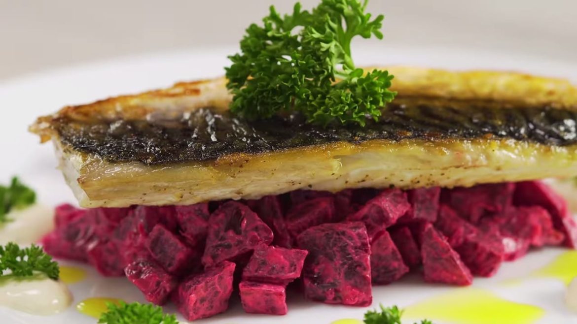 Crispy Pan-Fried MACKEREL With Sweet & Sour BEETROOT SALAD