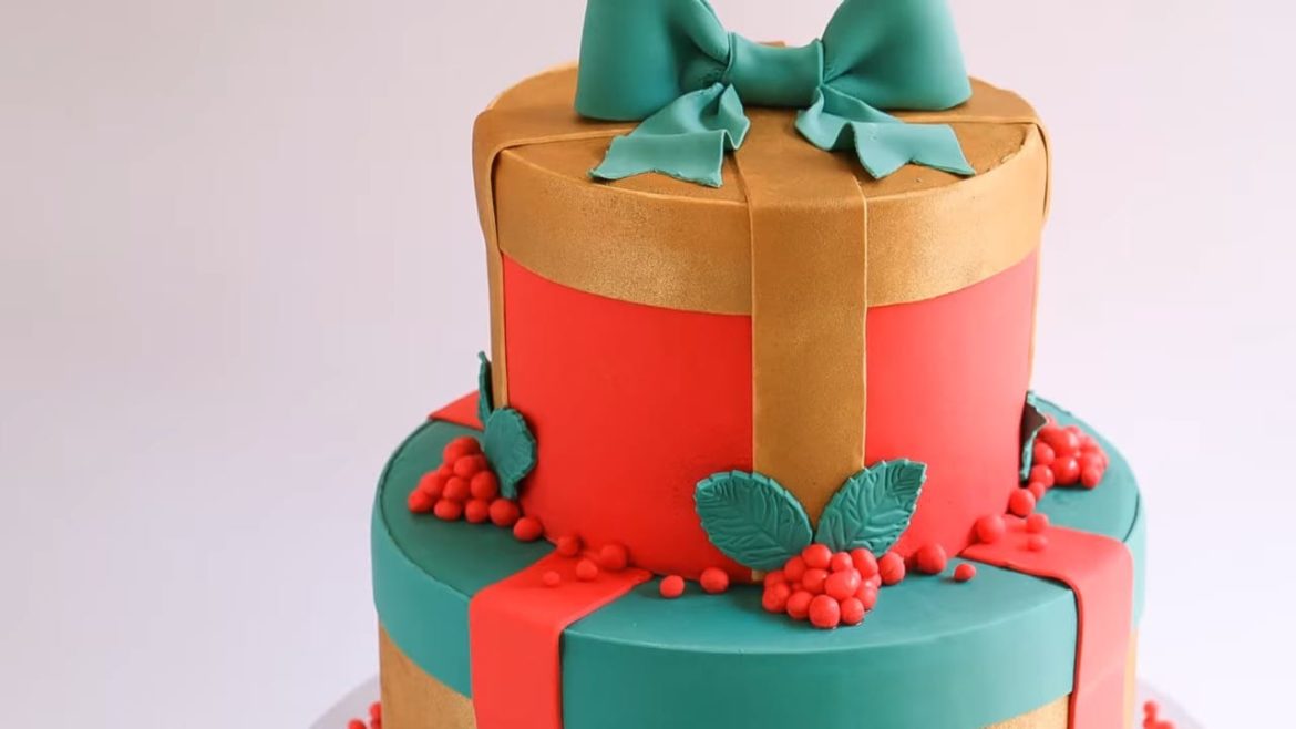 Fondant Christmas Gift Cake Tutorial