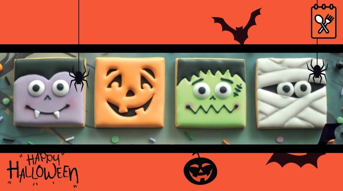 Simple & Easy Square Halloween Cookies