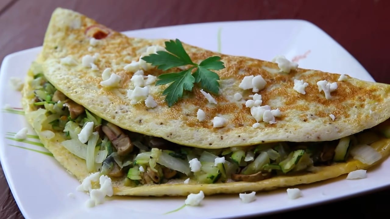 Zucchini onion omelet Zucchini onion omelet