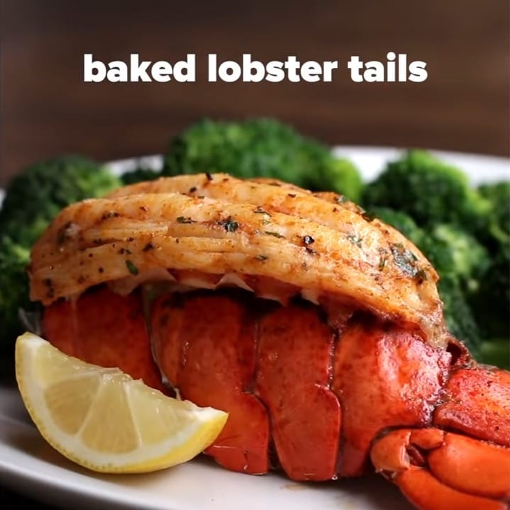 Baked lobster tails