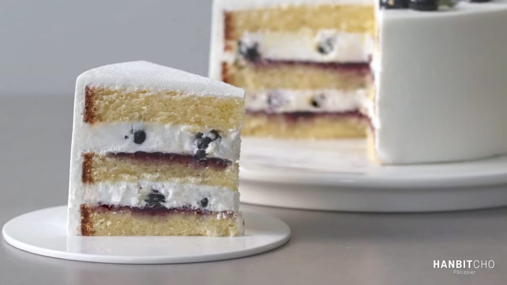 Blueberry Cake with whipped cream 12 Blueberry Cake with whipped cream