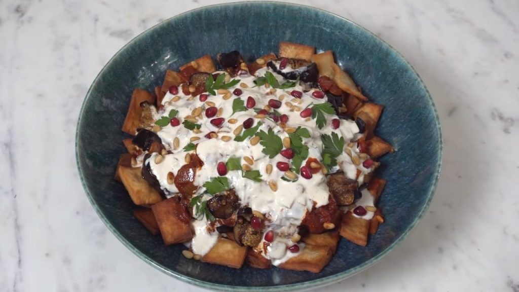 Levantine Aubergine Fatteh 10 Levantine Aubergine Fatteh Easy and quick to make delicious layered Eggplant dish