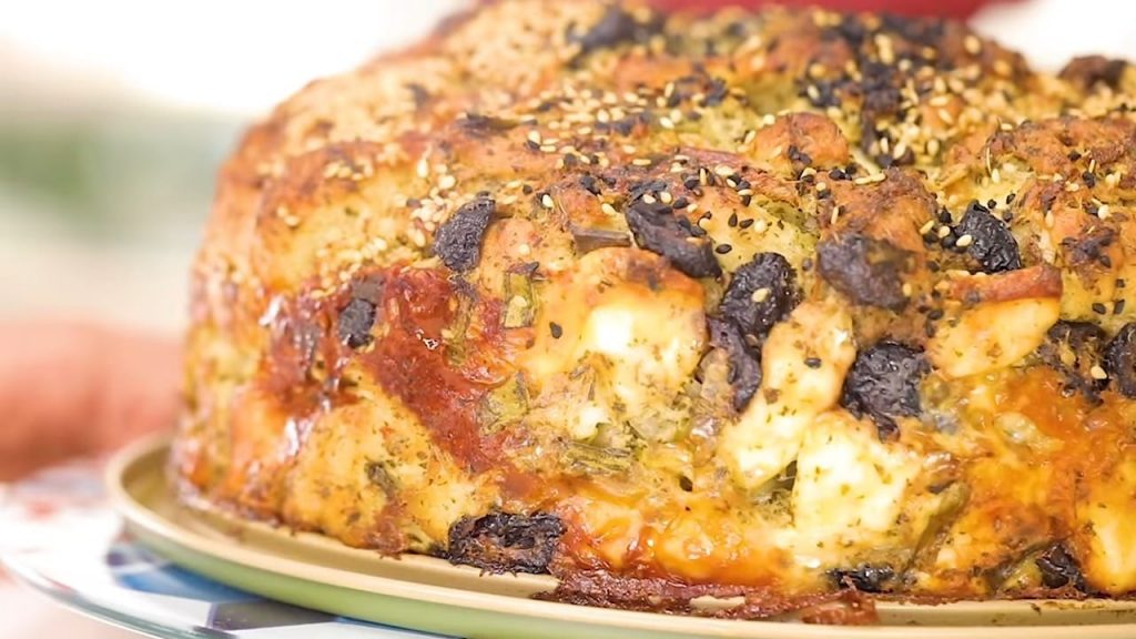 Savory Cake of Olives, Onion, Halloumi Cheese and Mint! 13 Savory Cake of Olives Onion Halloumi Cheese and Mint