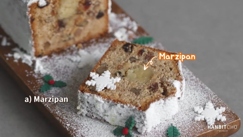 Stollen Pound Cake recipe With homemade marzipan Ready for Christmas