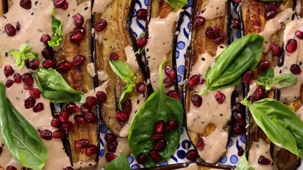 Aubergine Recipe with Pomegranate and Yoghurt