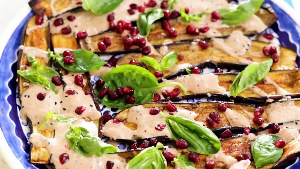 Aubergine Recipe with Pomegranate and Yoghurt