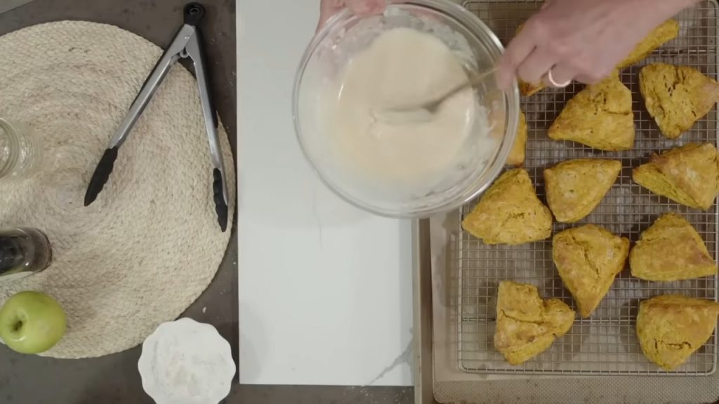 Baking Pumpkin Scones with Apple Pie Preserves